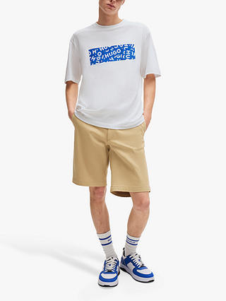 HUGO Nalayo Short Sleeve T-Shirt, White/Blue