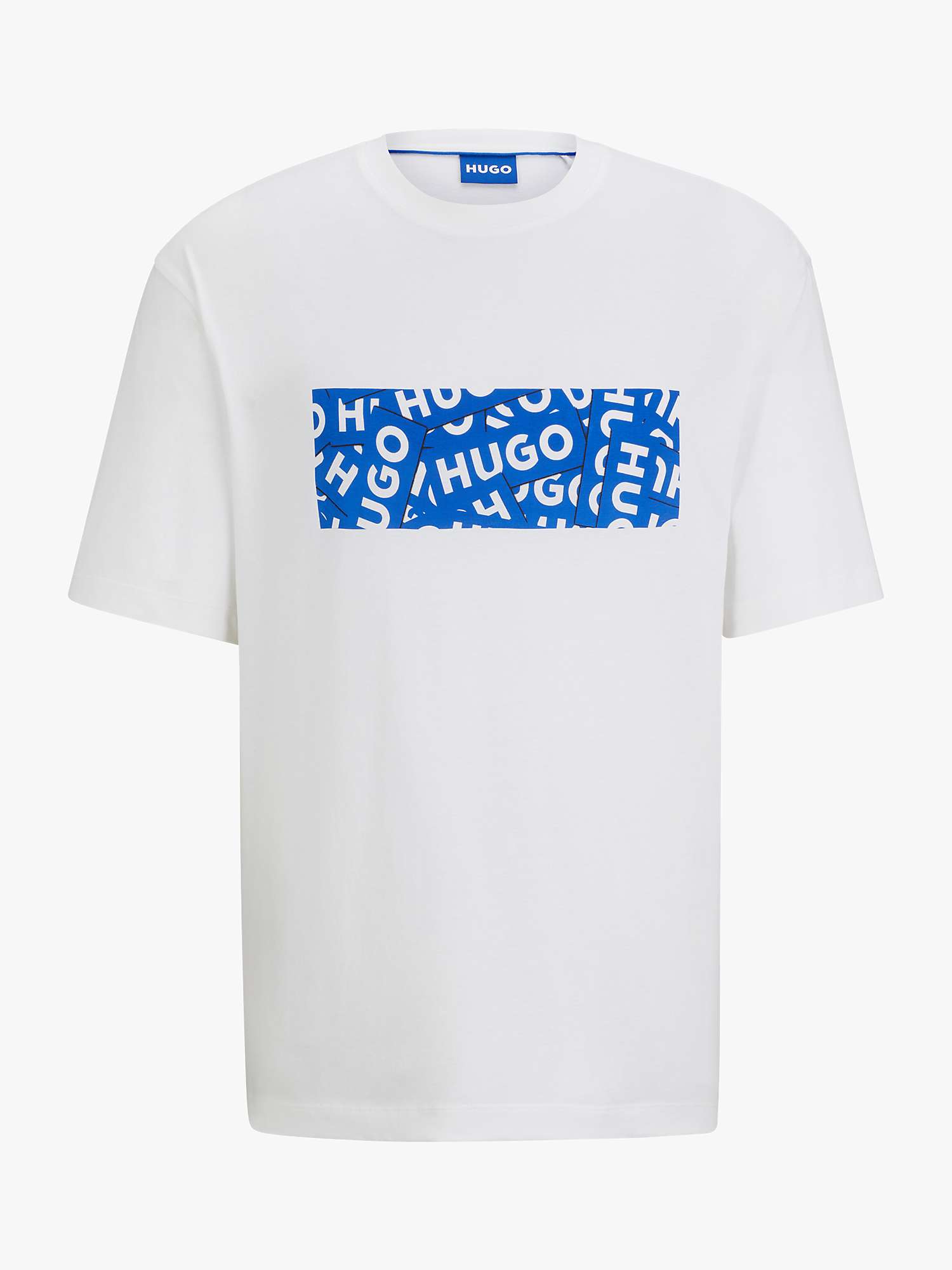 Buy HUGO Nalayo Short Sleeve T-Shirt, White/Blue Online at johnlewis.com
