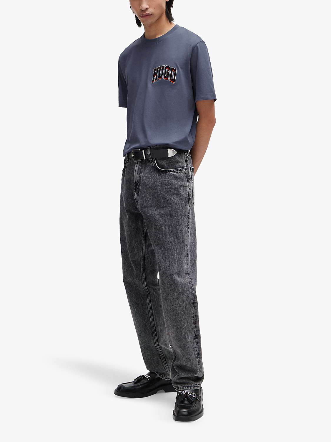 Buy HUGO Dasko 462 Short Sleeve T-Shirt, Blue Online at johnlewis.com