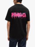 HUGO Dindion Short Sleeve T-Shirt, Black, Black