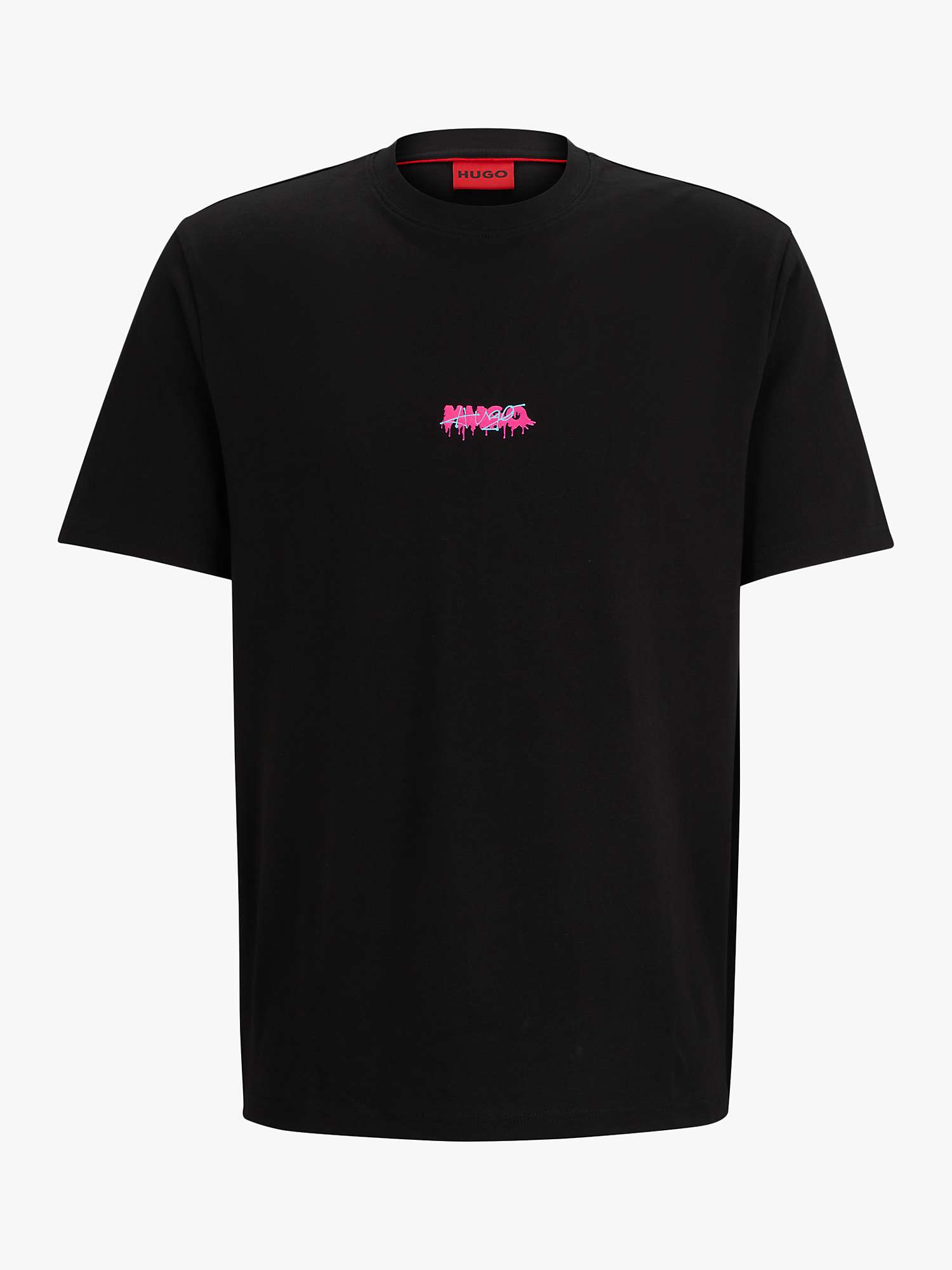 Buy HUGO Dindion Short Sleeve T-Shirt, Black Online at johnlewis.com