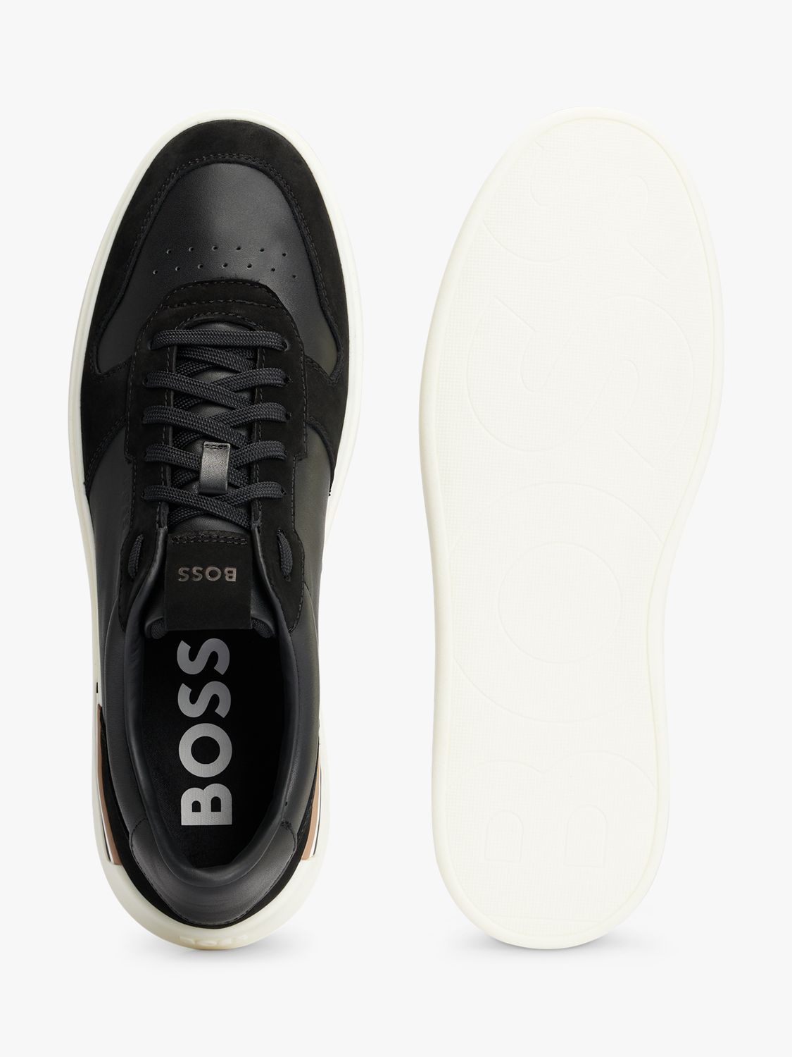 Buy BOSS Clint Basic Trainers, Black Online at johnlewis.com