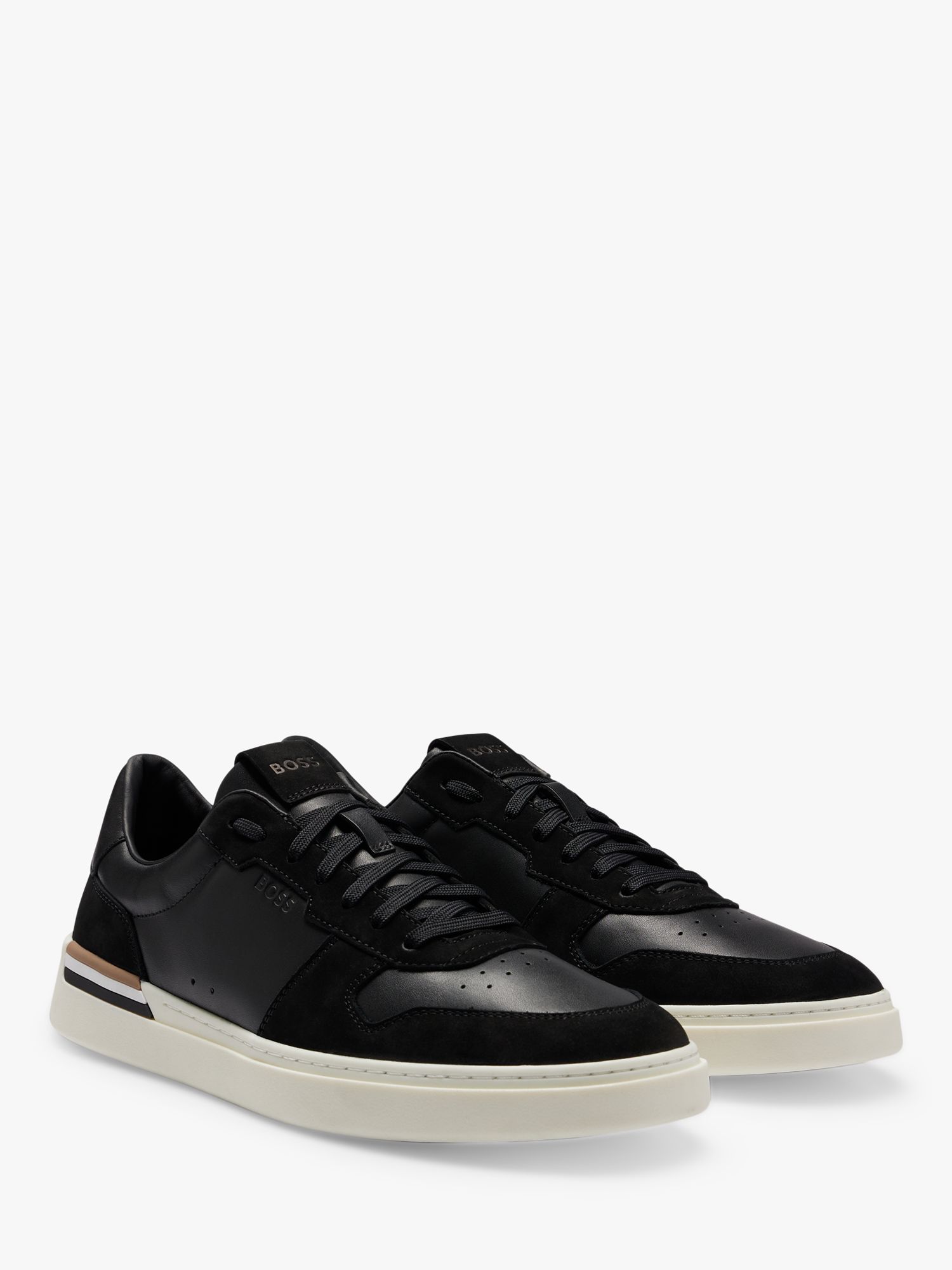Buy BOSS Clint Basic Trainers, Black Online at johnlewis.com