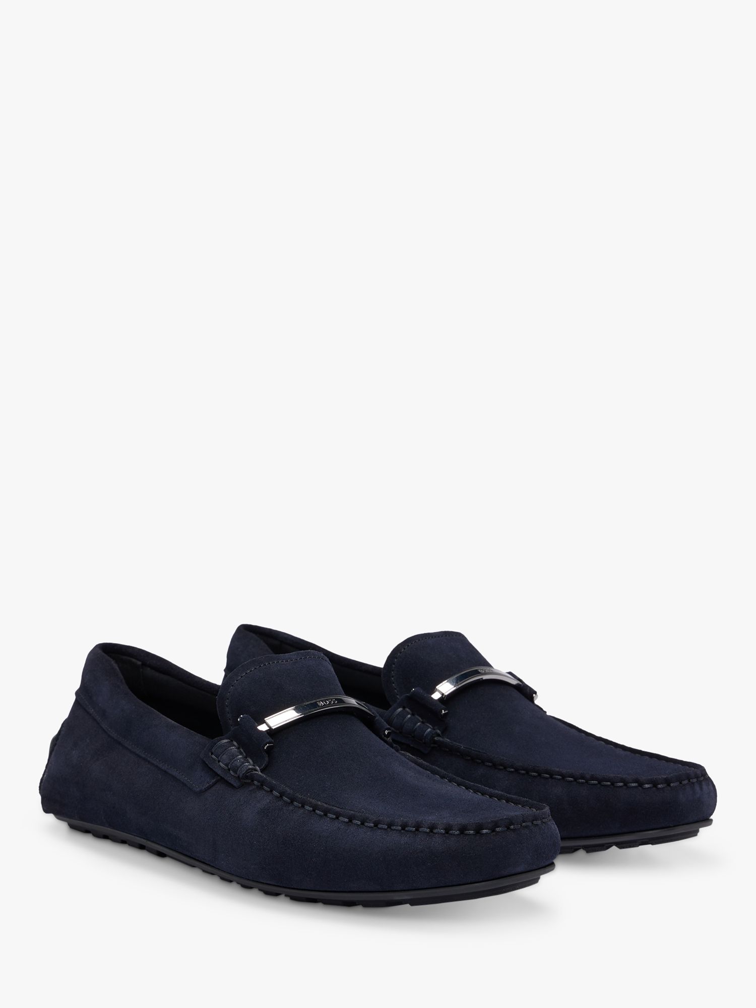 BOSS Noel Leather Loafers, Dark Blue, 8