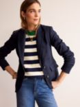 Boden Marylebone Linen Blazer, Navy