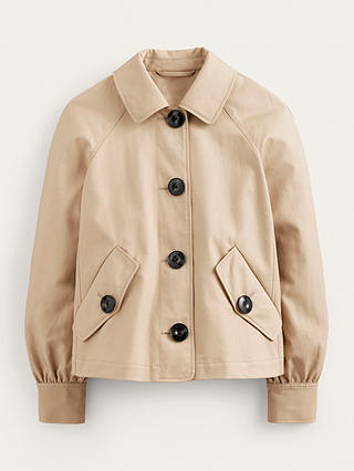 Boden Cropped Trench Jacket, Neutral