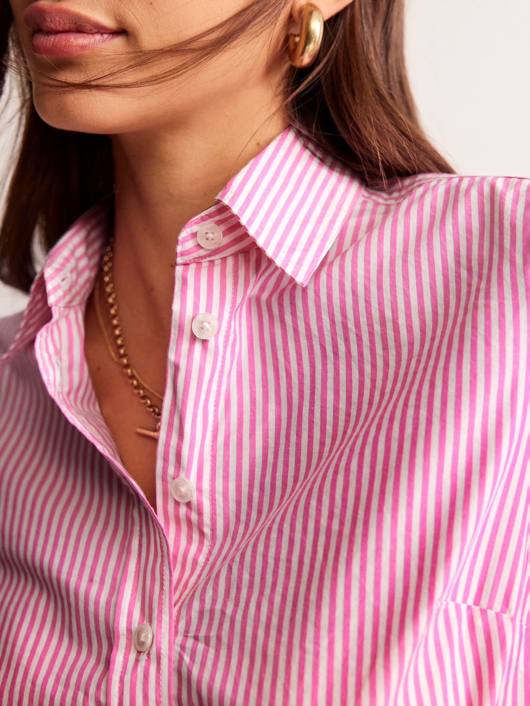 Buy Boden Sienna Stripe Cotton Shirt, Sangria Sunset/Ivory Online at johnlewis.com