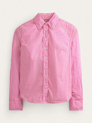 Boden Sienna Stripe Cotton Shirt, Sangria Sunset/Ivory