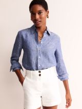 Reiss Campbell Linen Shirt, Blue at John Lewis & Partners