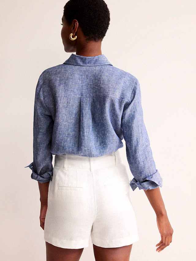 Boden Sienna Linen Shirt, Authentic Blue