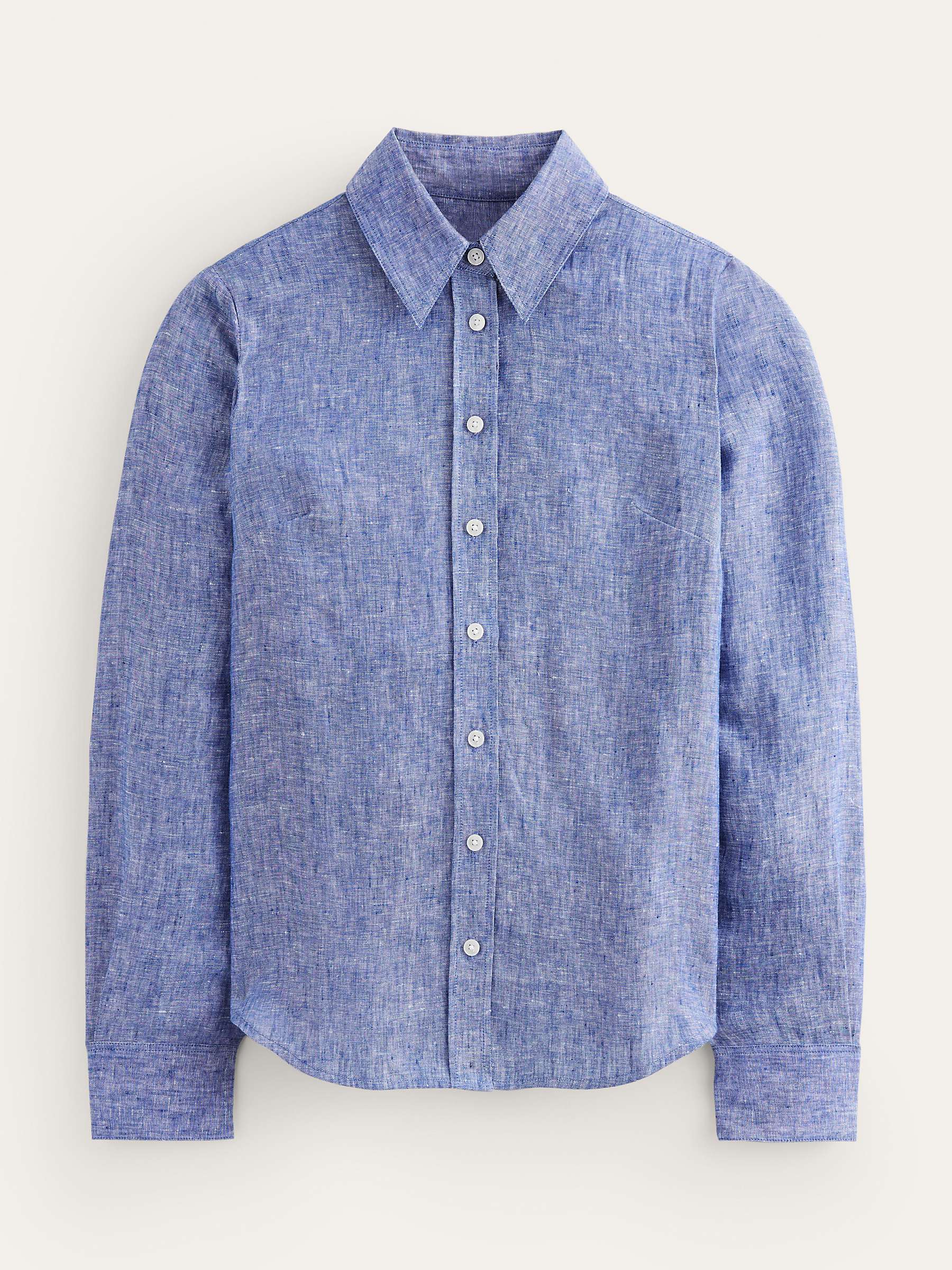 Buy Boden Sienna Linen Shirt, Authentic Blue Online at johnlewis.com