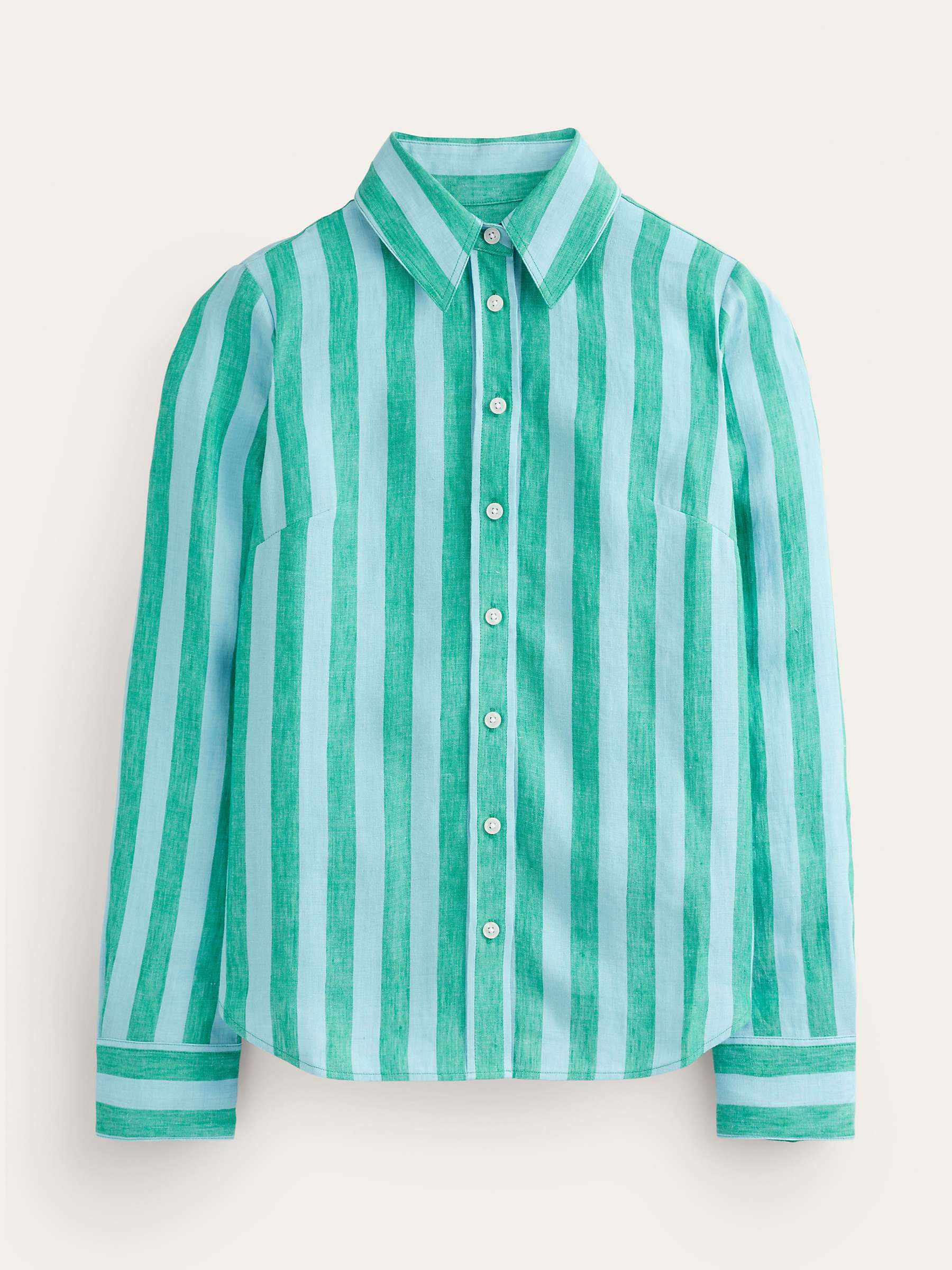 Buy Boden Sienna Stripe Linen Shirt, Teal Online at johnlewis.com