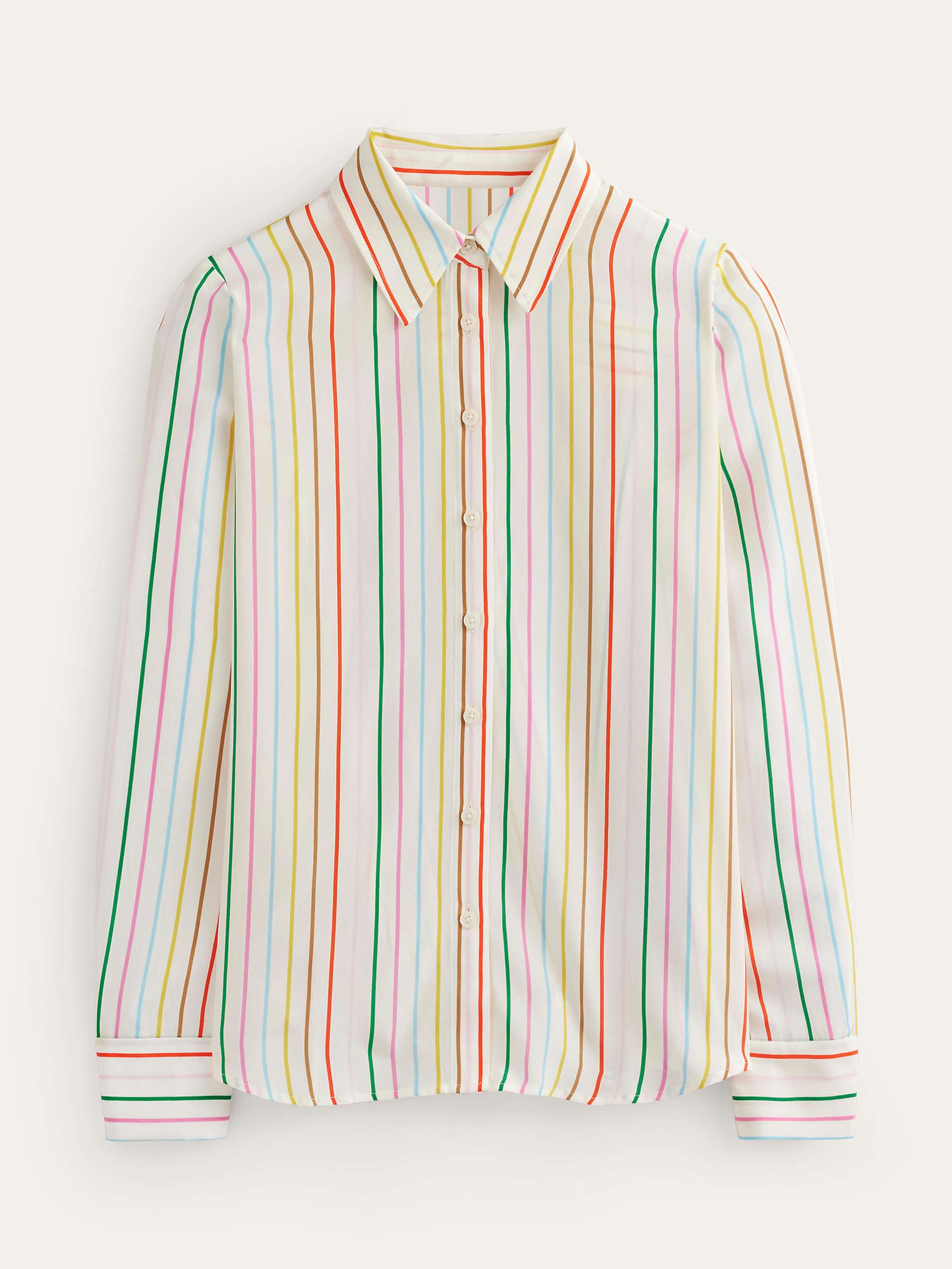 Buy Boden Sienna Multicolour Stripe Silk Shirt, Ivory/Multi Online at johnlewis.com