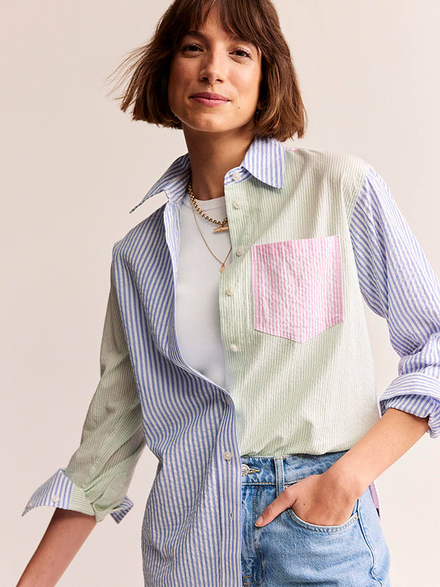 Boden Connie Cotton Seersucker Shirt, Hotch Multi