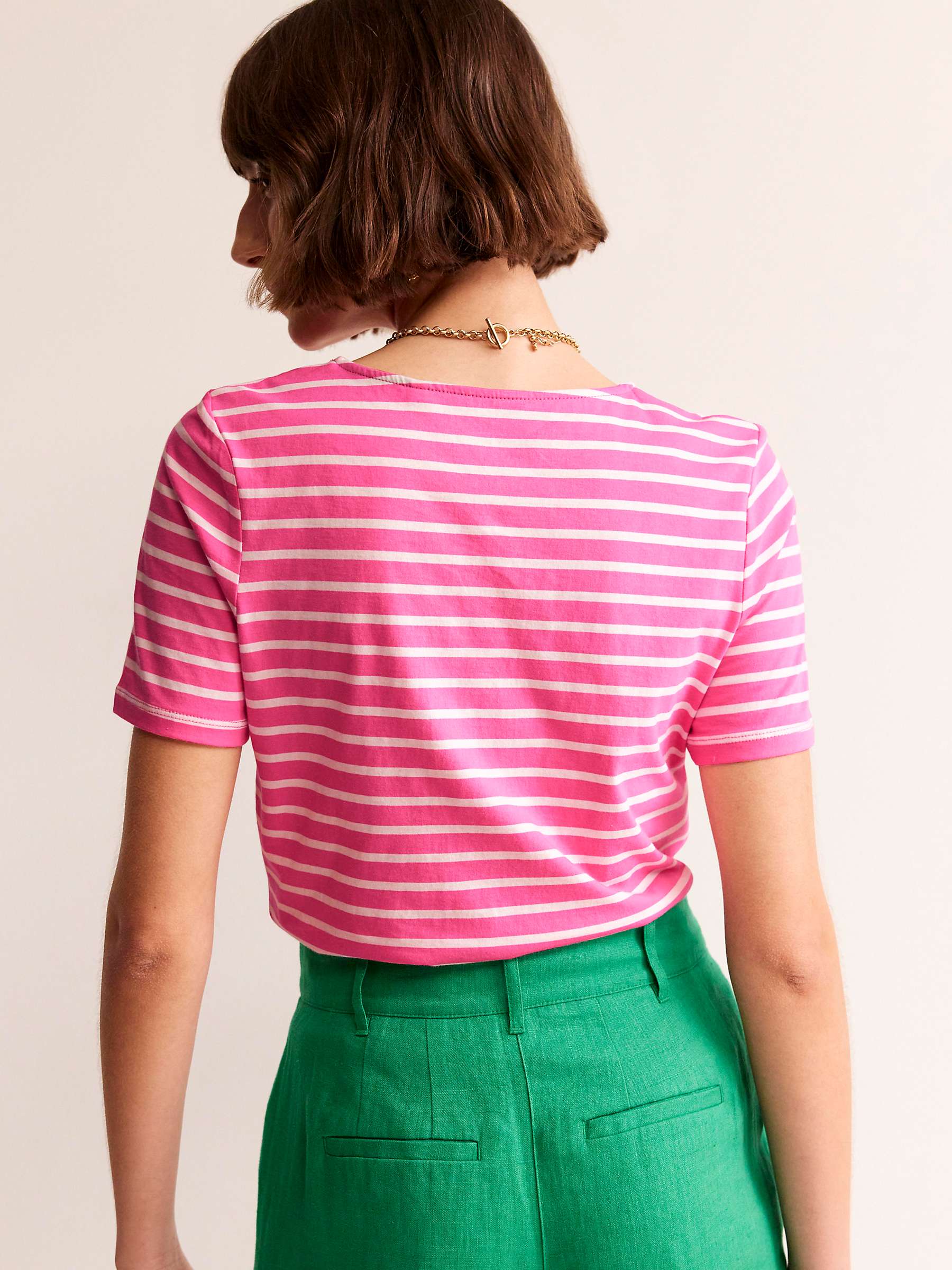 Buy Boden Crochet Cherry Cotton T-shirt, Pink/Ivory Online at johnlewis.com