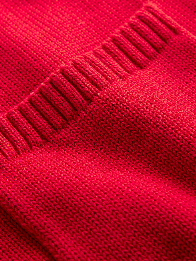Boden Stripe Sleeve Knitted Zip-Up Cardigan, Scarlet