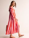 Boden Sarah Wide Stripe Kaftan Maxi Dress, Fiesta/Orchid