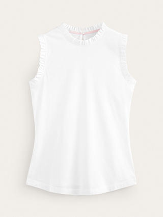 Boden Supersoft Frill Detail Top, White