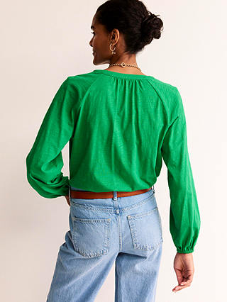 Boden Embroidered Detail Top, Rich Emerald