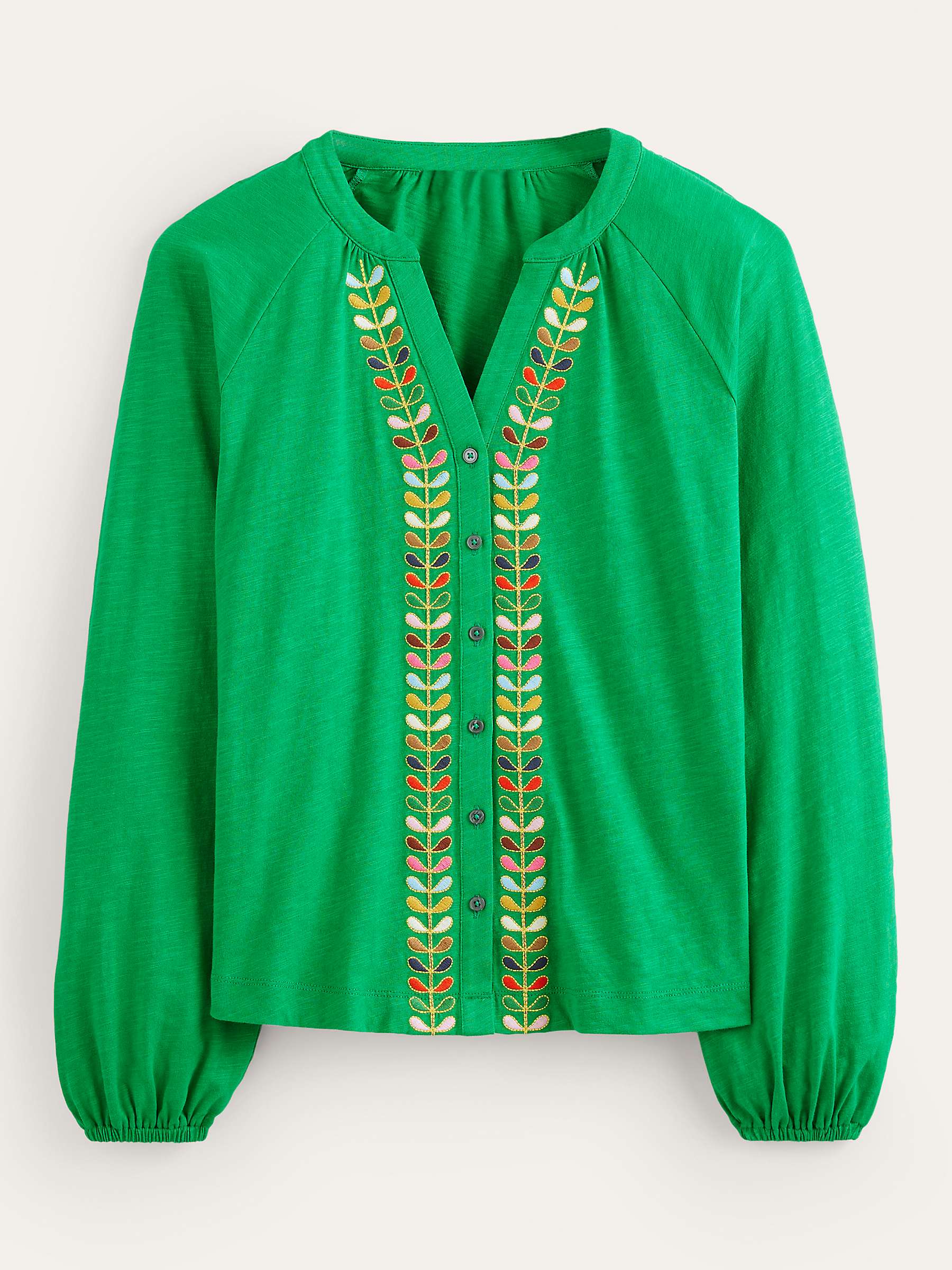 Buy Boden Embroidered Detail Top, Rich Emerald Online at johnlewis.com