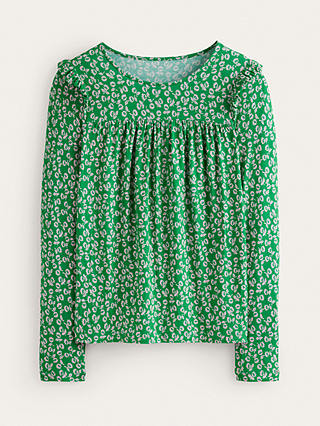 Boden Frill Ditsy Bud Floral Top, Green