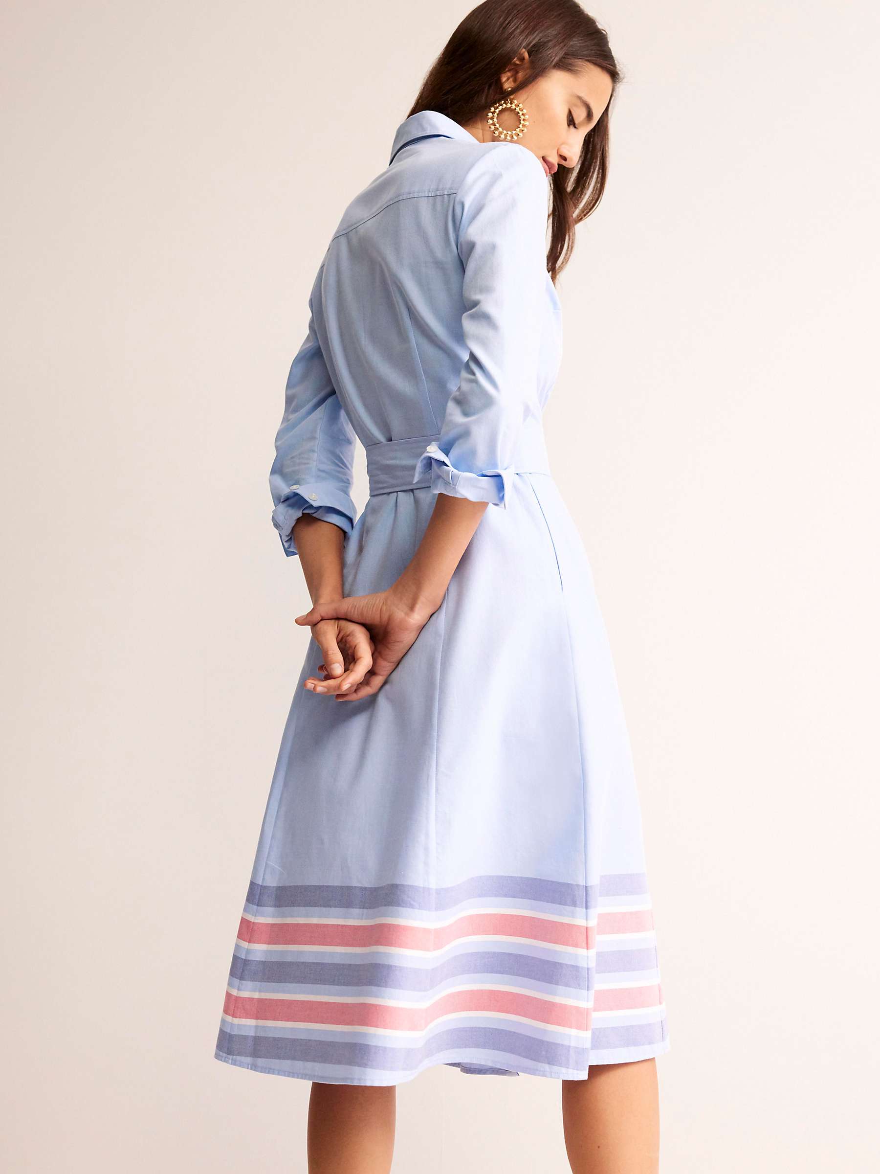 Buy Boden Kate Cotton Shirt Dress, Chambray/Multi Online at johnlewis.com