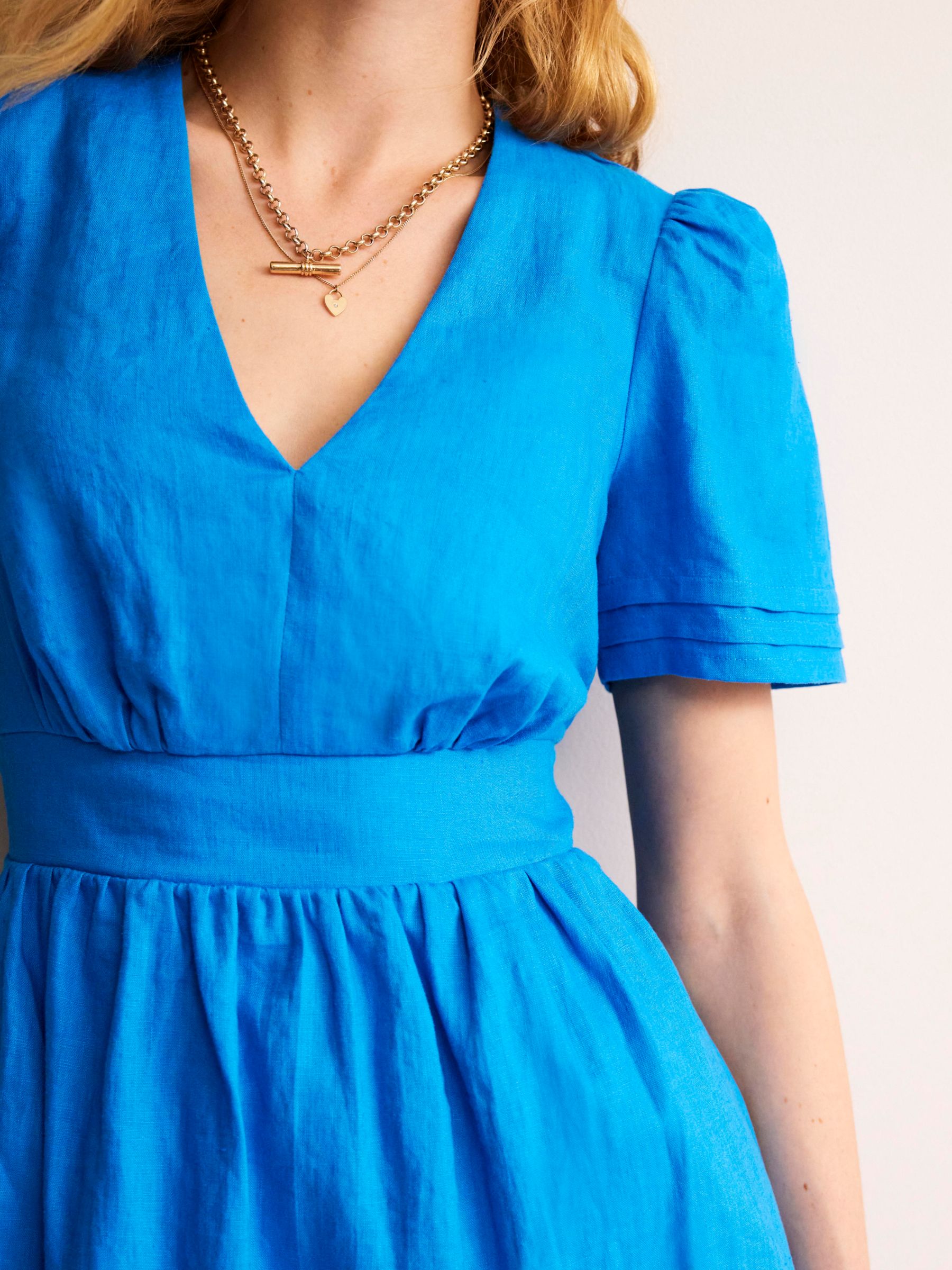Buy Boden Eve Puff Sleeve Linen Dress Online at johnlewis.com