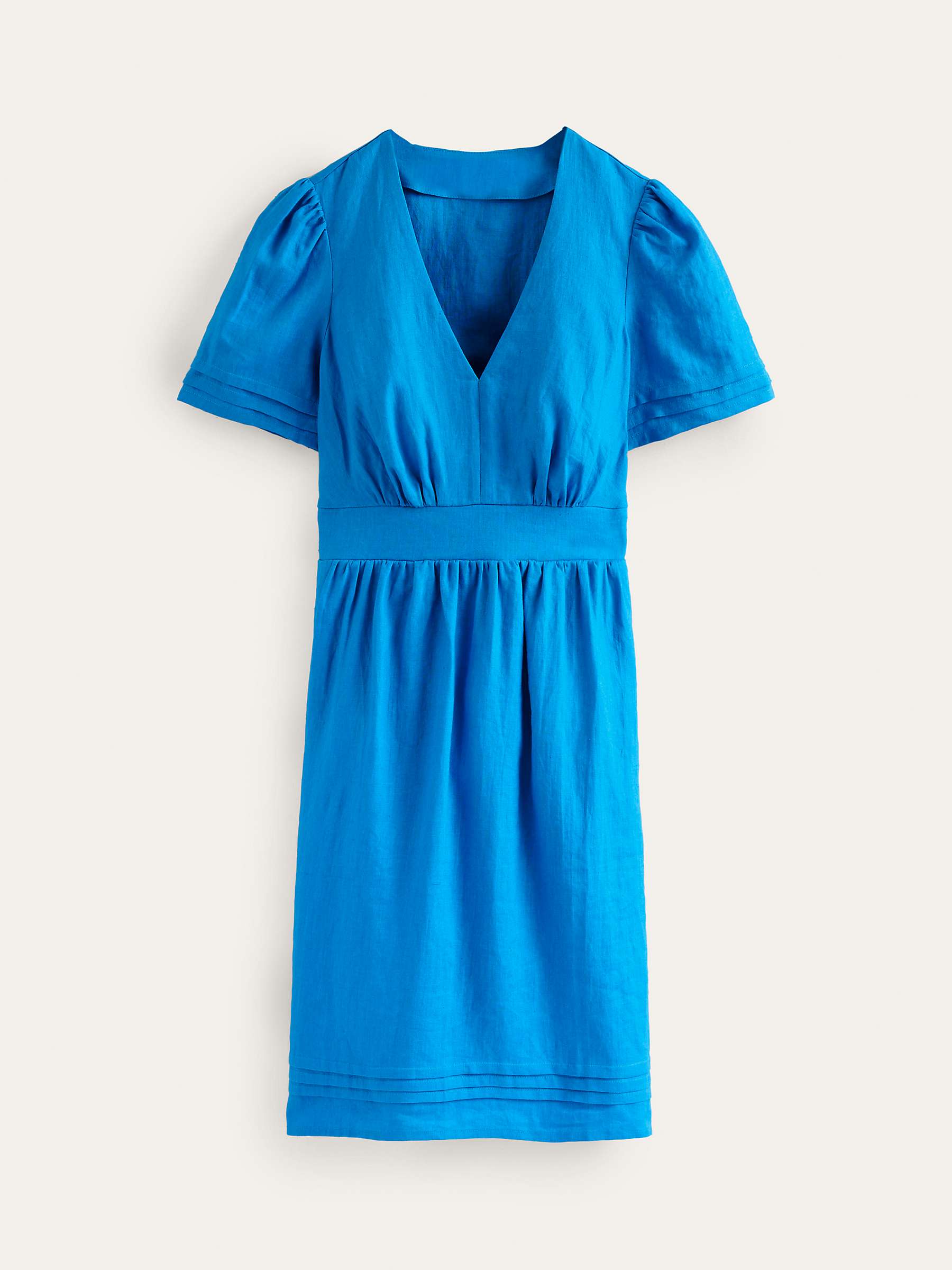 Buy Boden Eve Knee Length Linen Dress, Brilliant Blue Online at johnlewis.com
