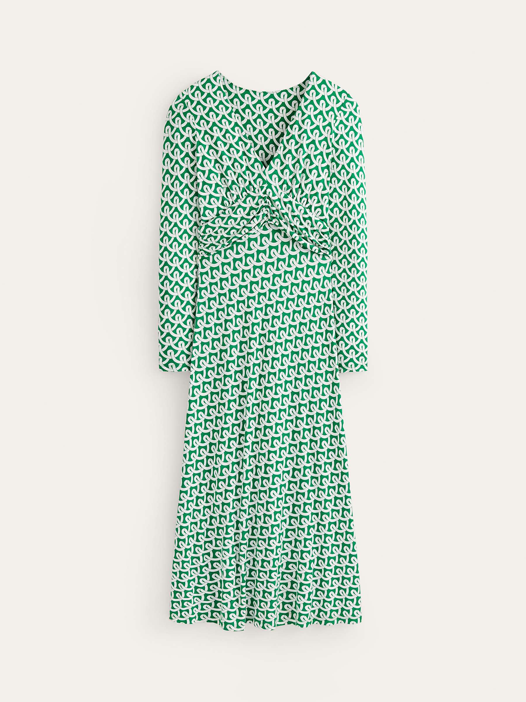 Buy Boden Elodie Geometric Print Jersey Midi Dress, Green/Cream Online at johnlewis.com