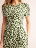 Boden Emma Tiered Jersey Midi Dress, Winter Moss