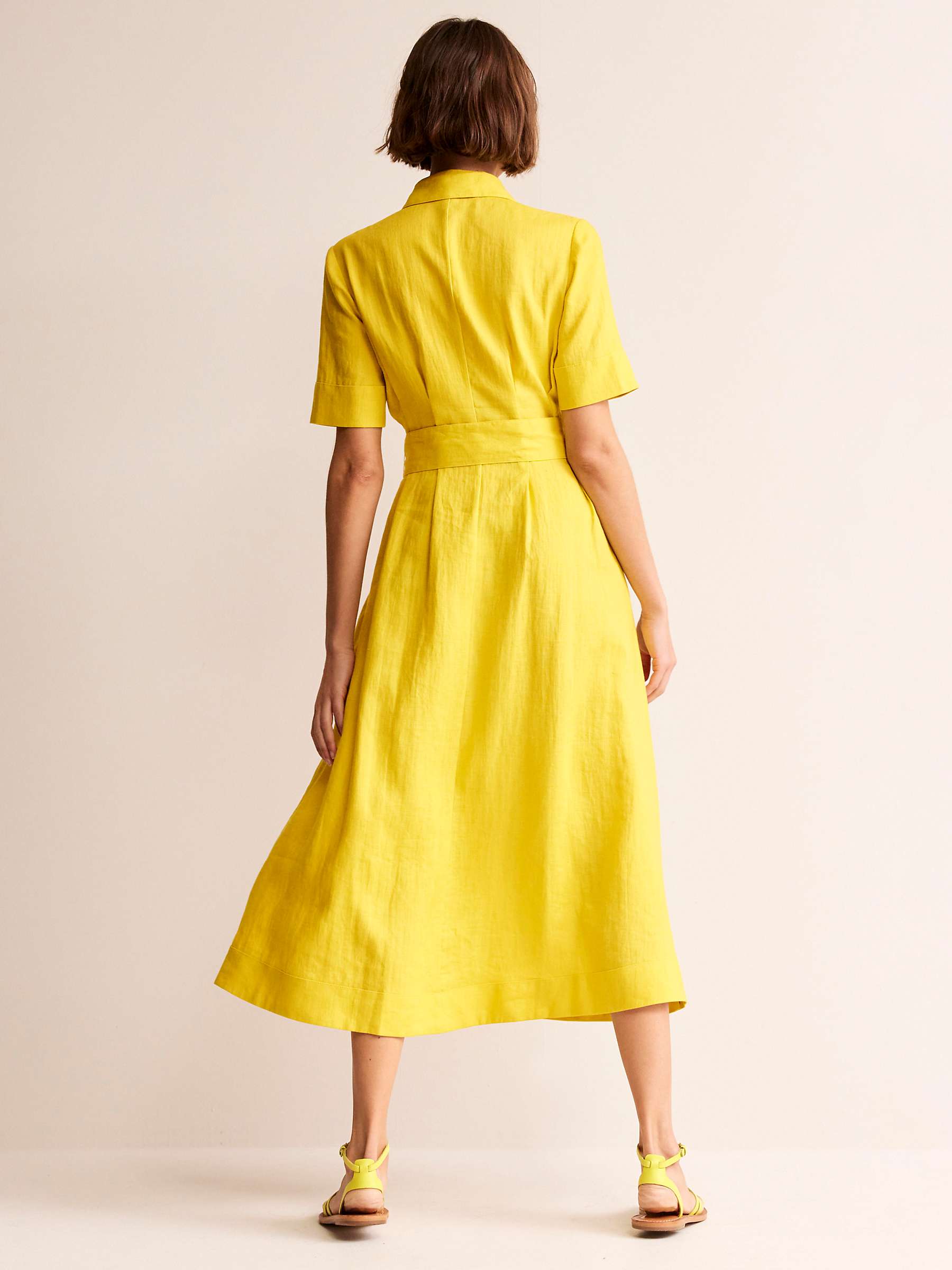 Buy Boden Louise Linen Midi Shirt Dress, Passion Fruit Online at johnlewis.com