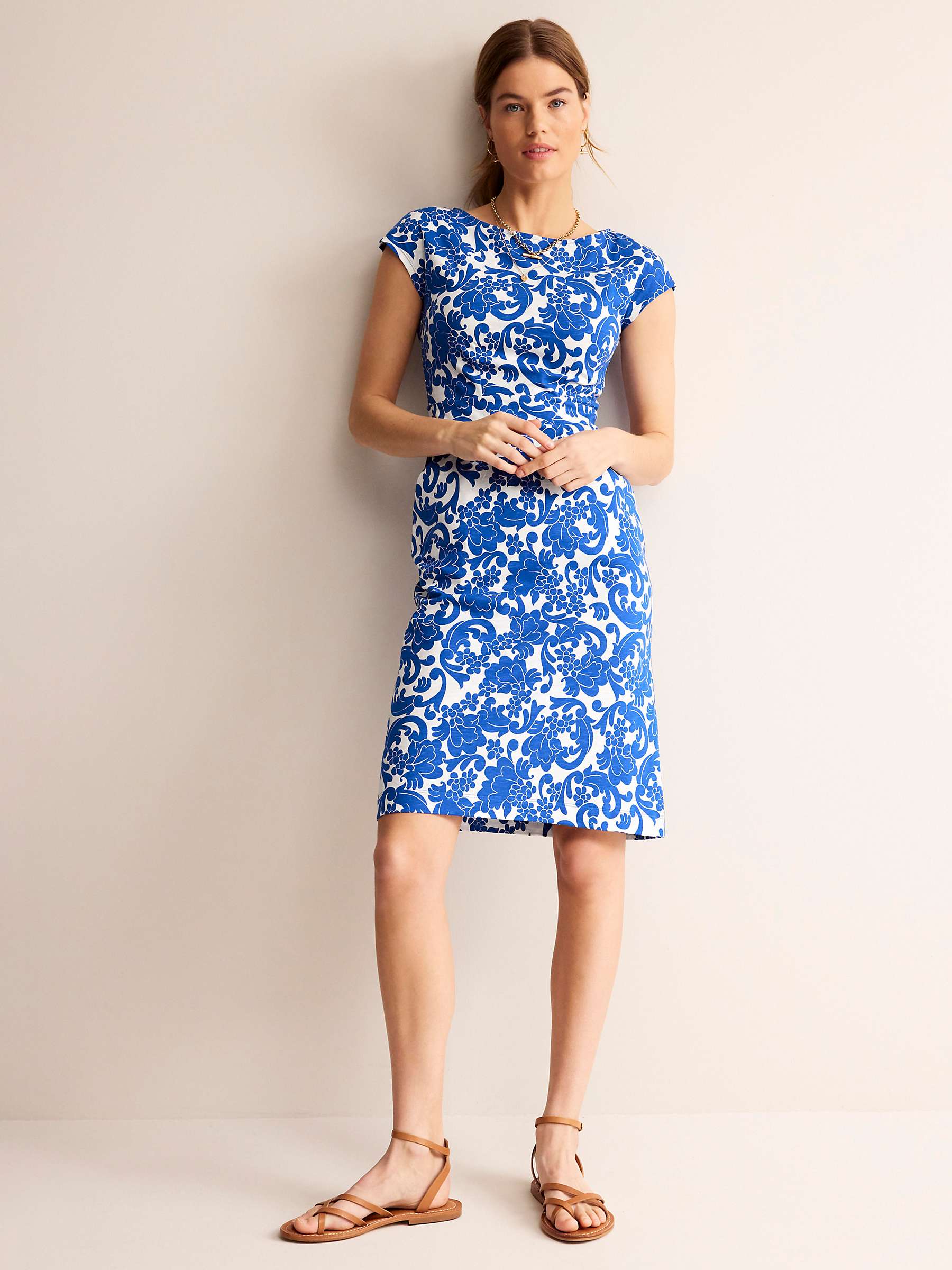 Buy Boden Florrie Opulent Whirl Floral Dress, Blue Online at johnlewis.com