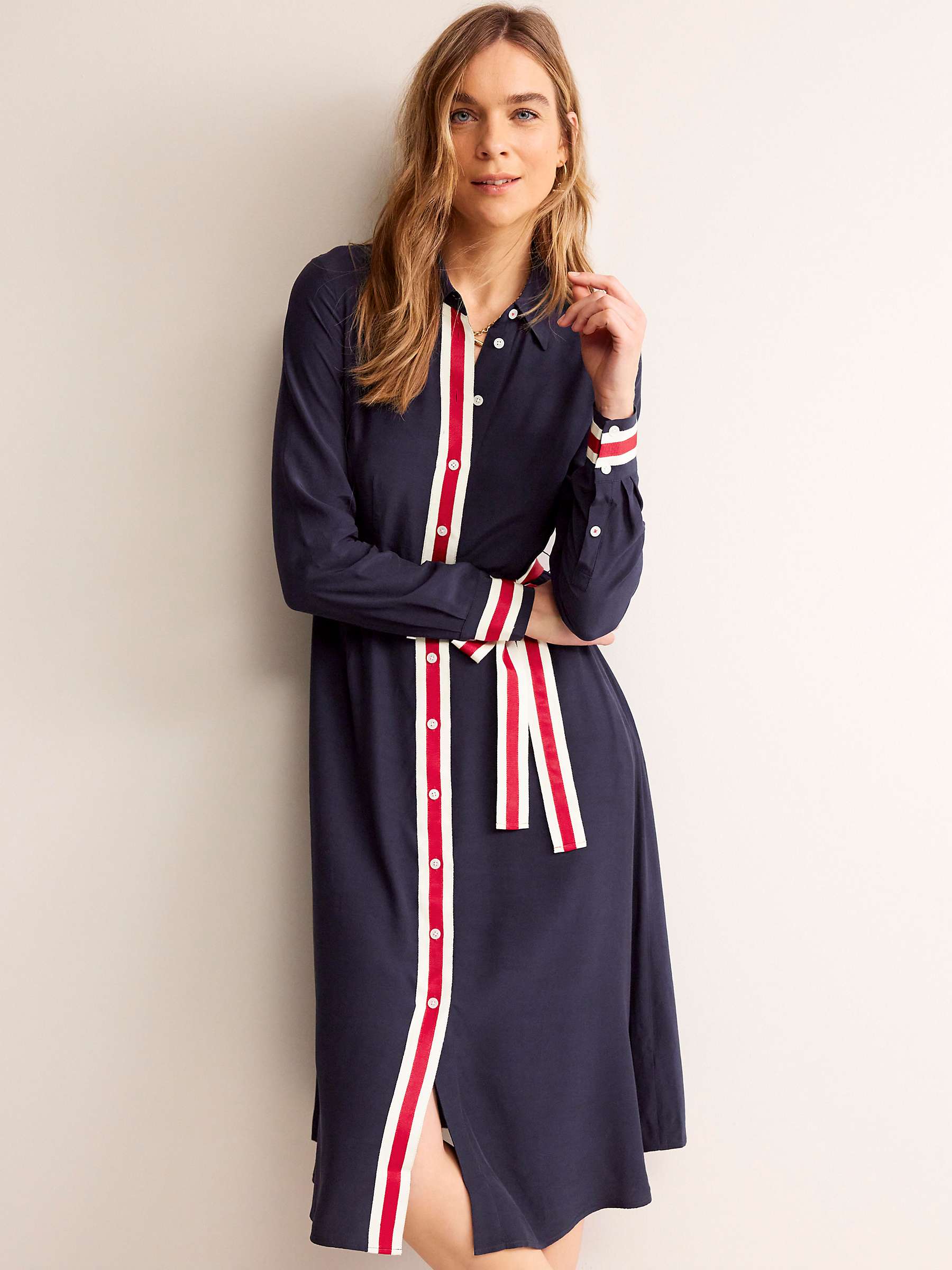 Buy Boden Kate Tipping Shirt Dress, Navy/Multi Online at johnlewis.com