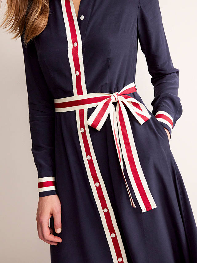 Boden Kate Tipping Shirt Dress, Navy/Multi
