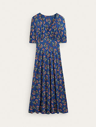 Boden Rebecca Botanical Bunch Jersey Midi Dress, Blue/Multi