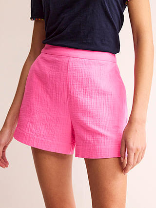 Boden Doublecloth Cotton Shorts, Sangria Sunset