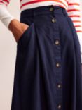 Boden Petra Utility Linen Midi Skirt, Navy