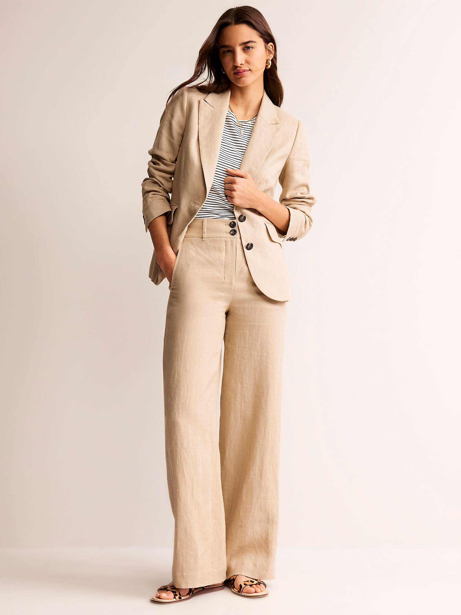 Buy Boden Westbourne Wide Leg Linen Trousers Online at johnlewis.com