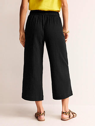 Boden Pull-on Cotton Doublecloth Trousers, Black
