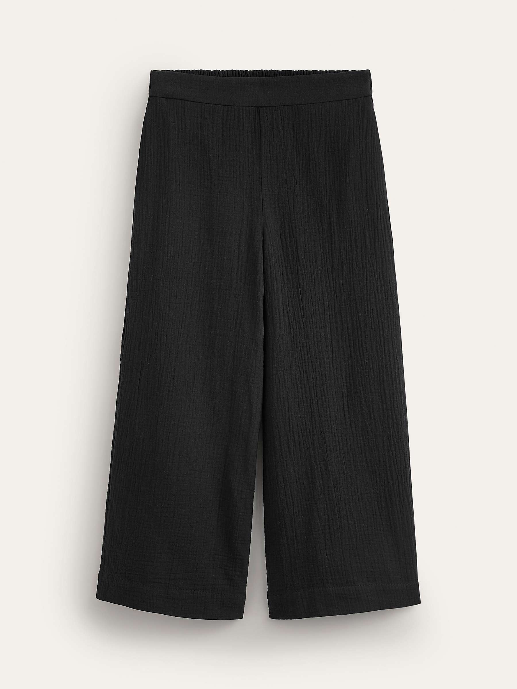 Buy Boden Pull-on Cotton Doublecloth Trousers, Black Online at johnlewis.com