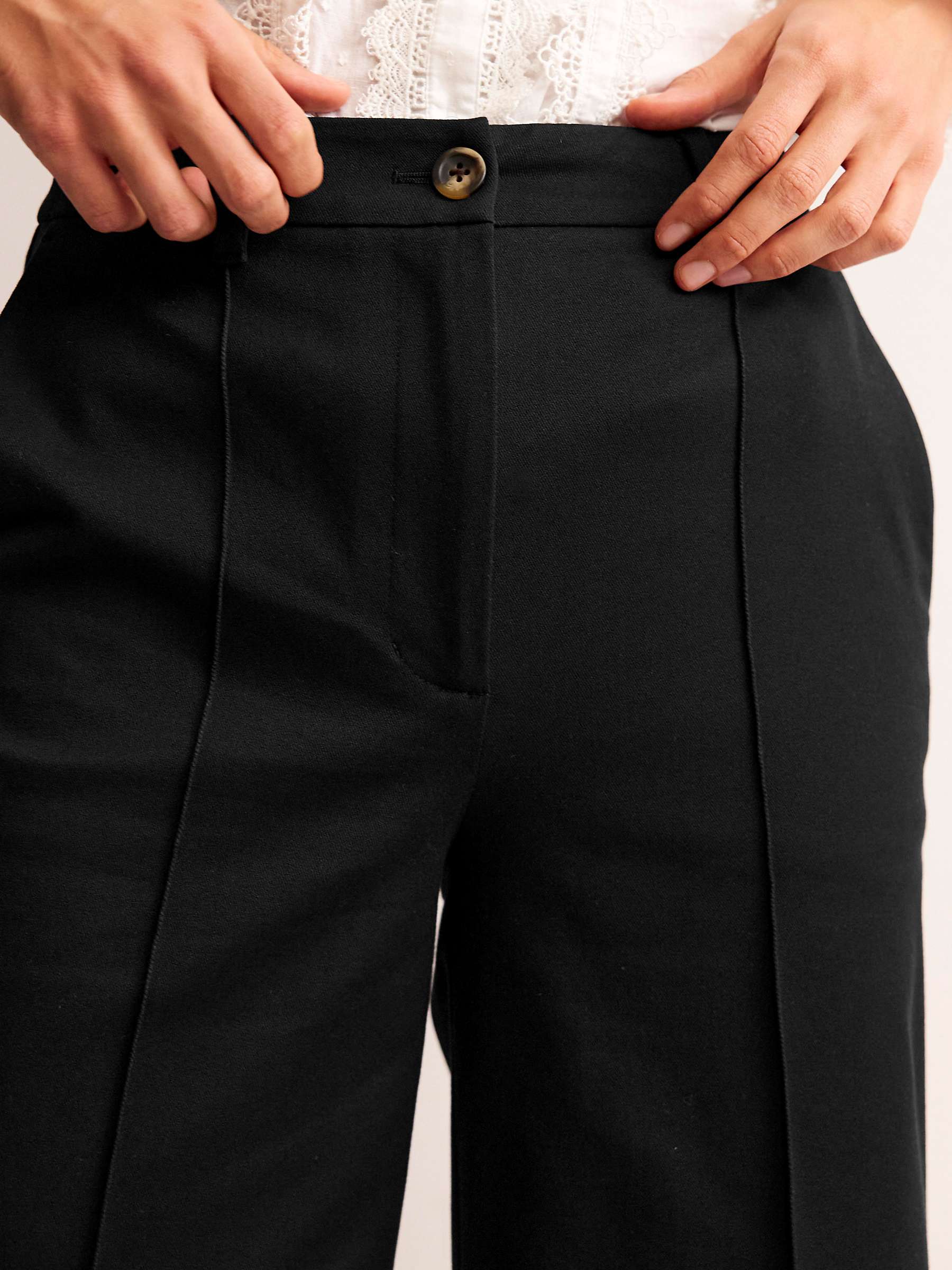Buy Boden Wide Leg Cropped Trousers, Black Online at johnlewis.com