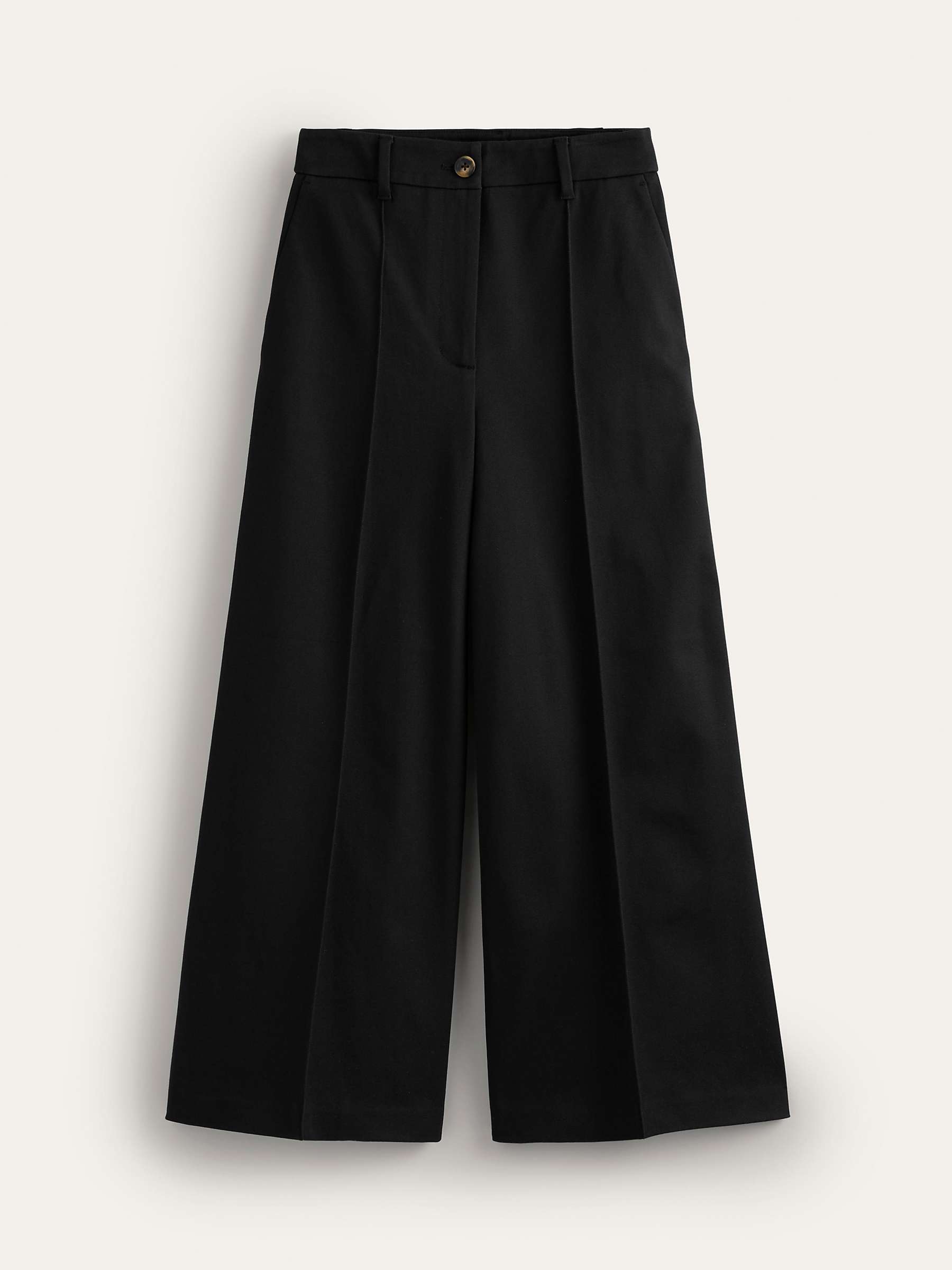 Buy Boden Wide Leg Cropped Trousers, Black Online at johnlewis.com