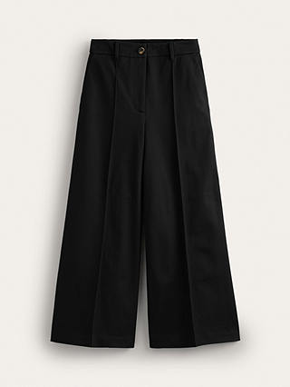 Boden Wide Leg Cropped Trousers, Black