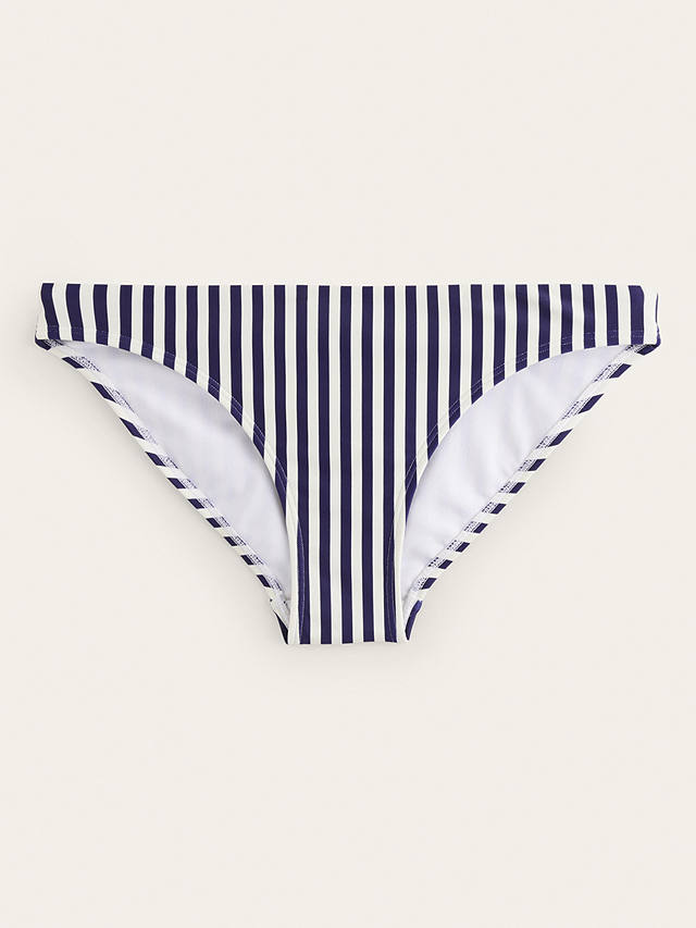 Boden Classic Stripe Bikini Bottoms, Navy/Ivory
