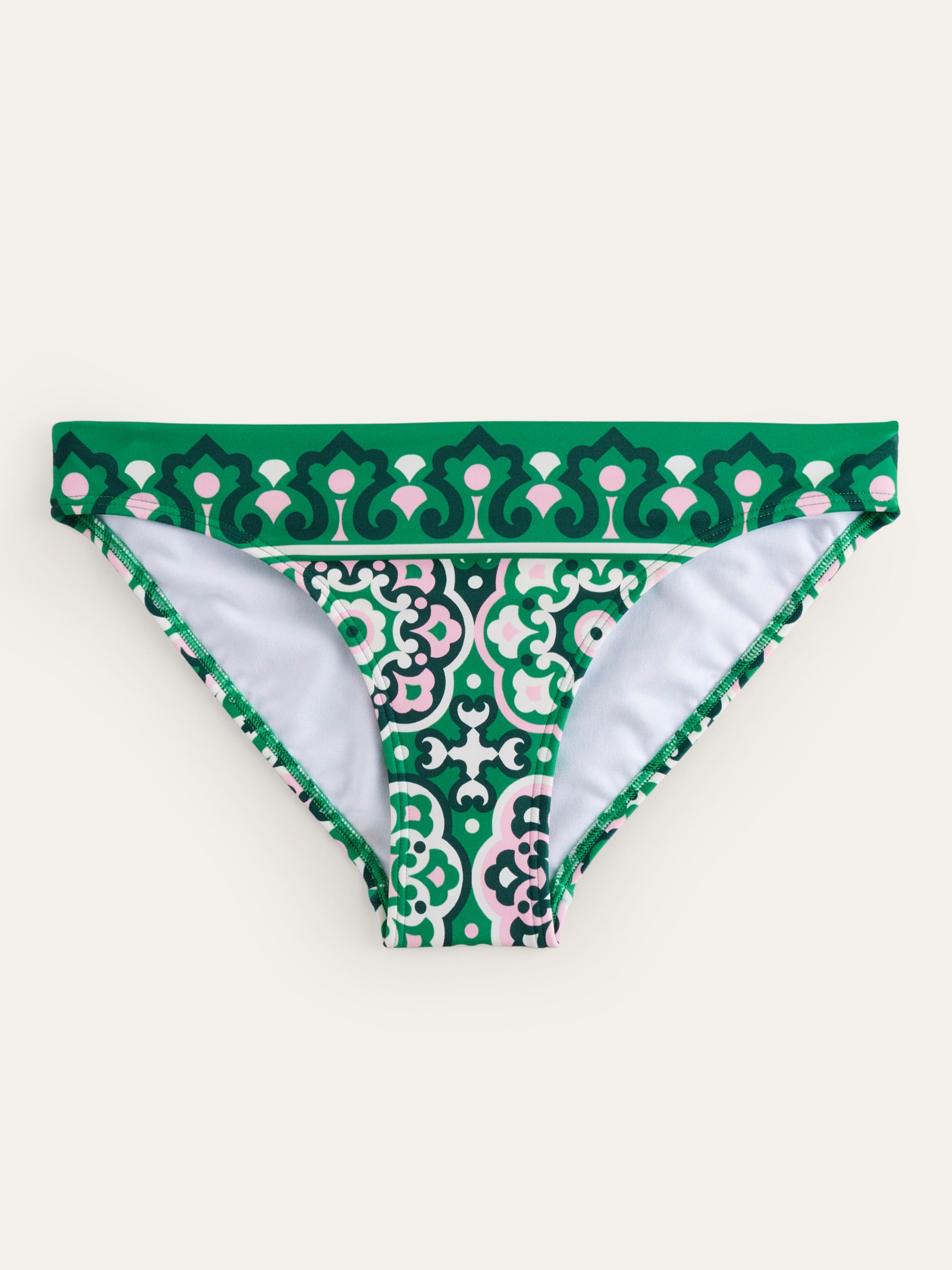 Boden Artisan Geometric Bikini Bottoms, Green, 8