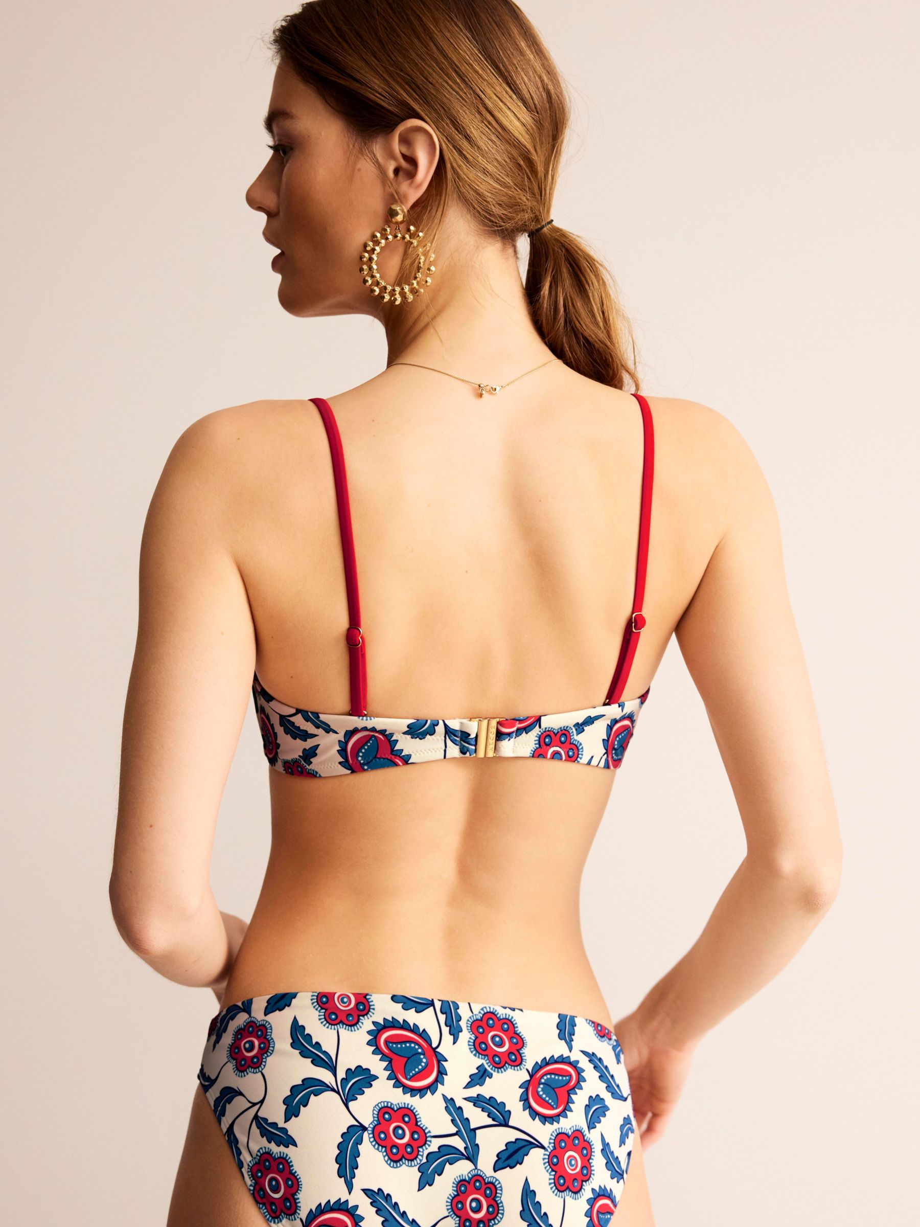 Buy Boden Floral Vine Wired Bikini Top, Ivory/Multi Online at johnlewis.com