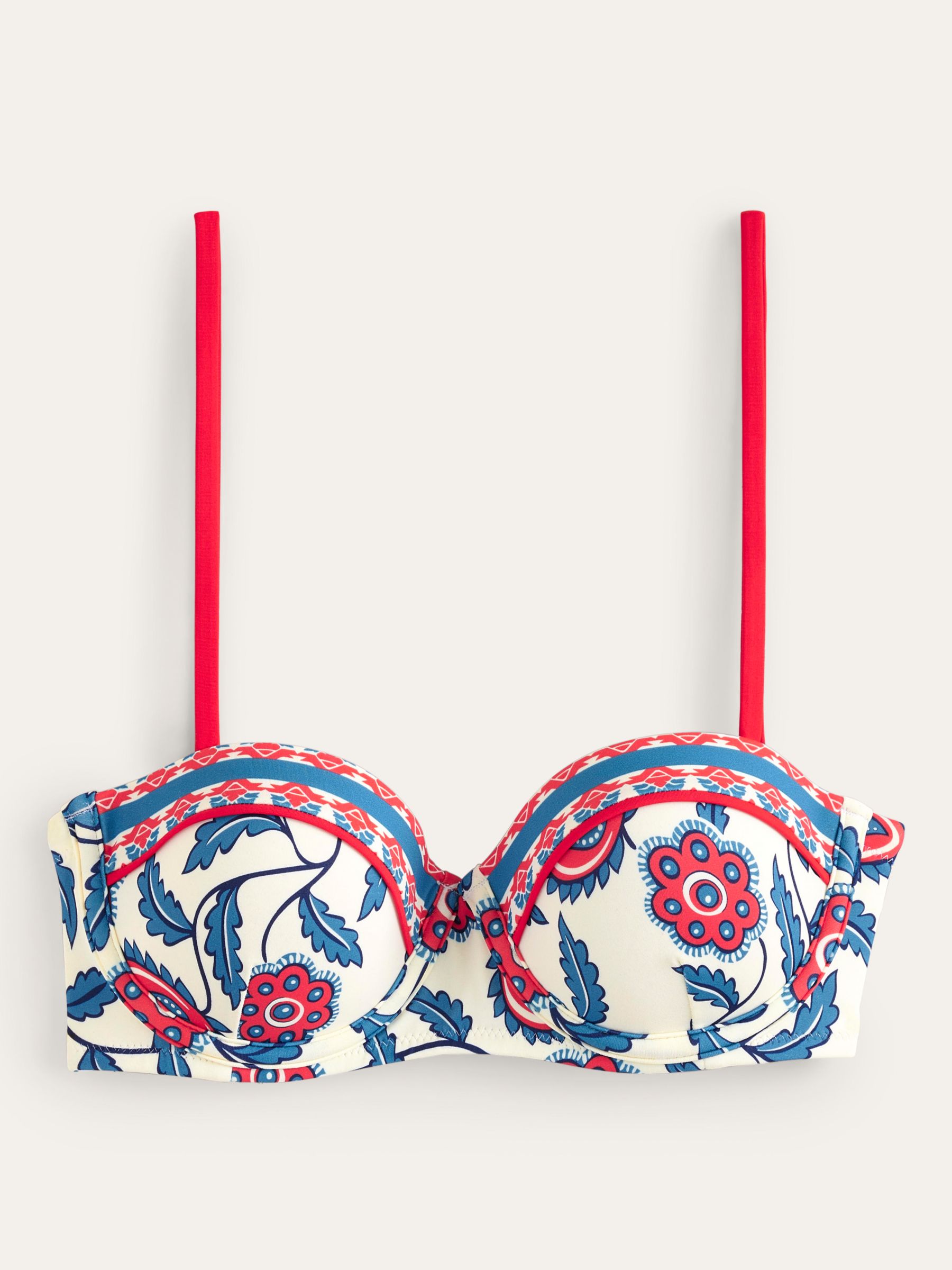 Buy Boden Floral Vine Wired Bikini Top, Ivory/Multi Online at johnlewis.com