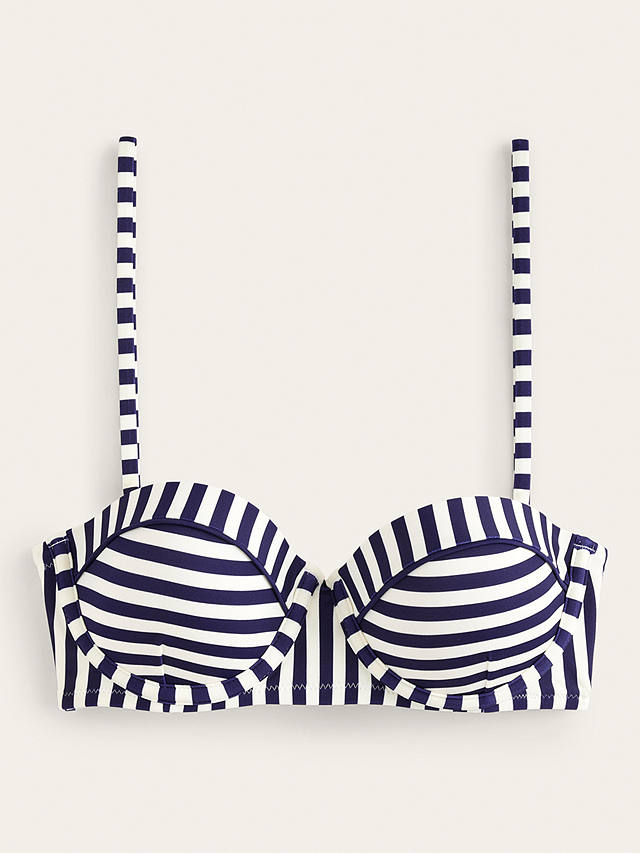 Boden Striped Underwired Bikini Top, Navy/Ivory