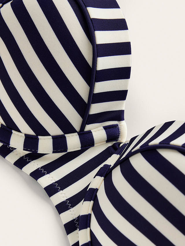 Boden Striped Underwired Bikini Top, Navy/Ivory