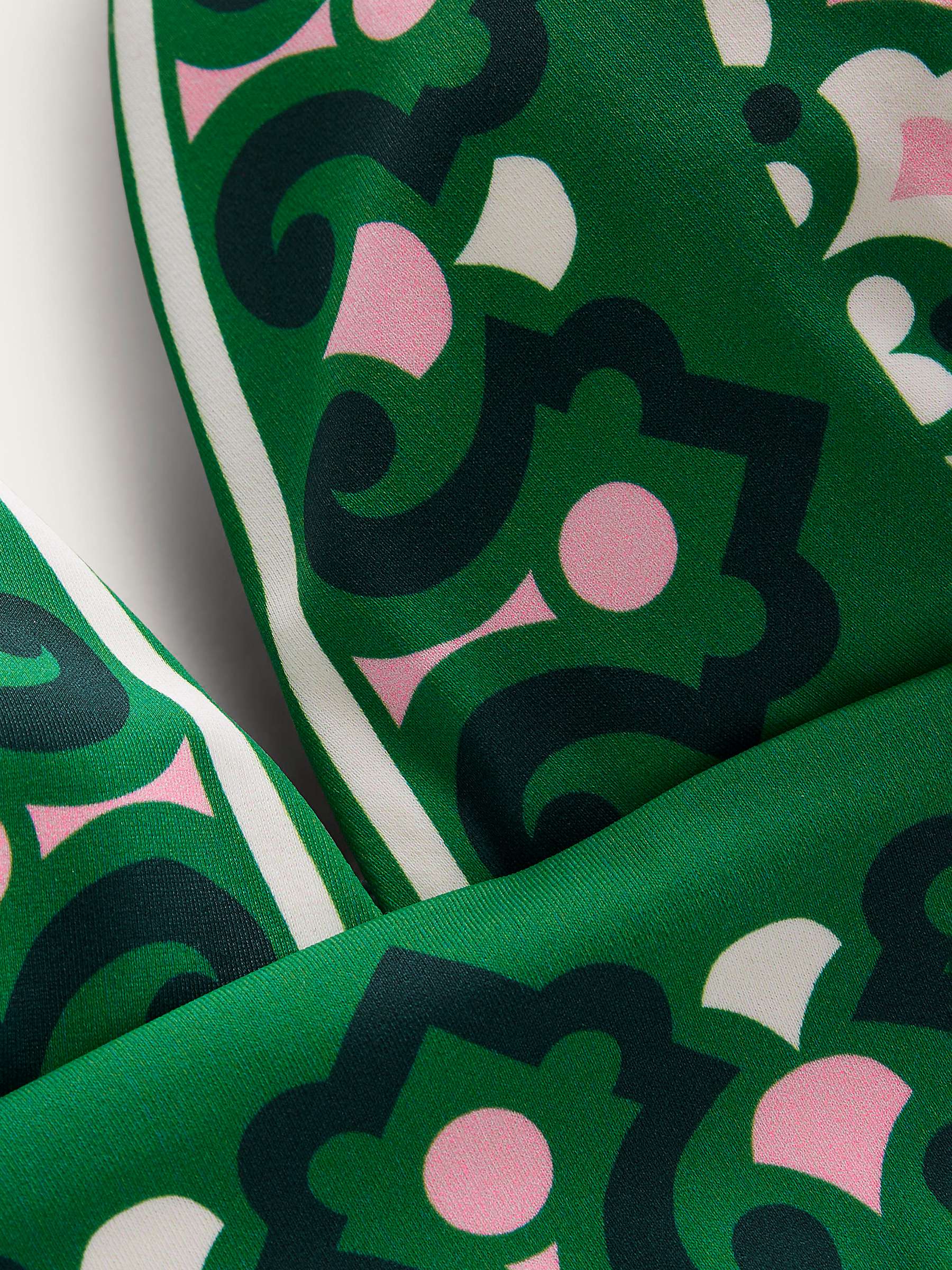 Buy Boden Porto Artisian Geometric Print Bikini Crop Top, Green/Multi Online at johnlewis.com